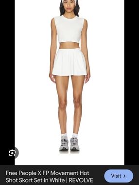 Free People Movement White Hot Short Skort Set Medium